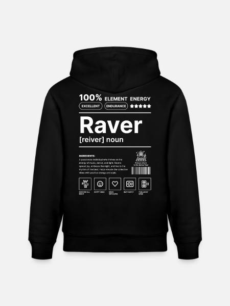Raver-Lebensstil Weiß - Stanley/Stella Unisex Bio-Hoodie CRUISER  - Schwarz
