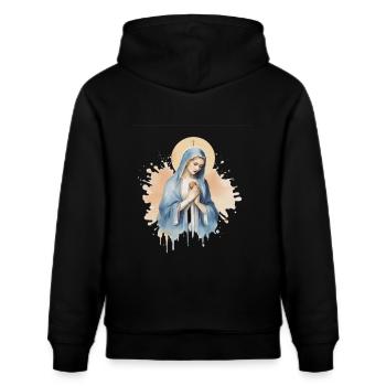 Vierge Marie Jésus Dieu Église Christianisme - Sweat à capuche bio CRUISER Stanley/Stella Unisexe - noir - Dos - Alina (178cm)