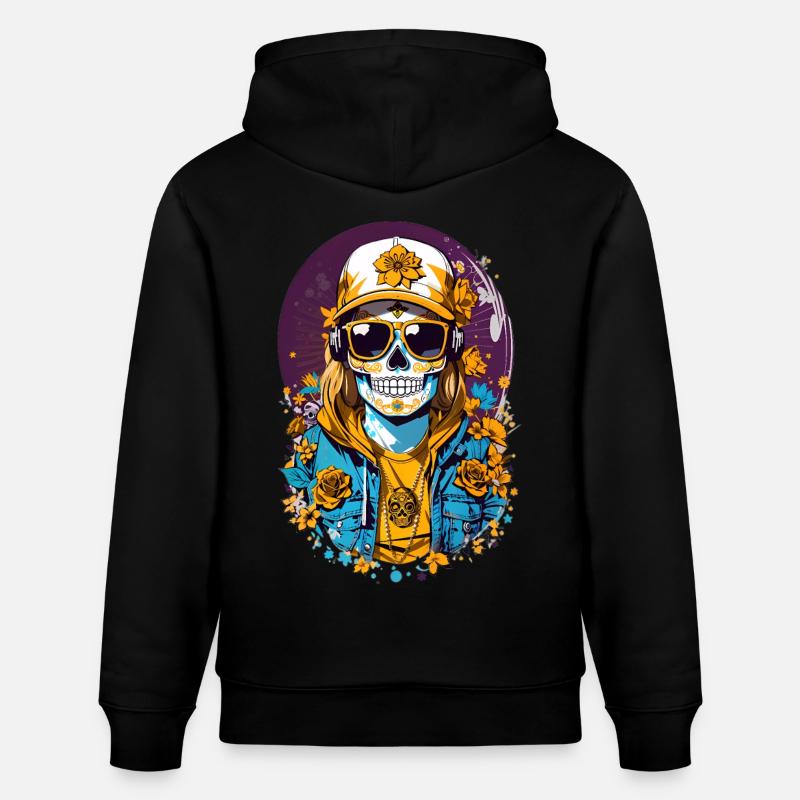 Crâne de sucre - Sweat à capuche bio CRUISER Stanley/Stella Unisexe - noir