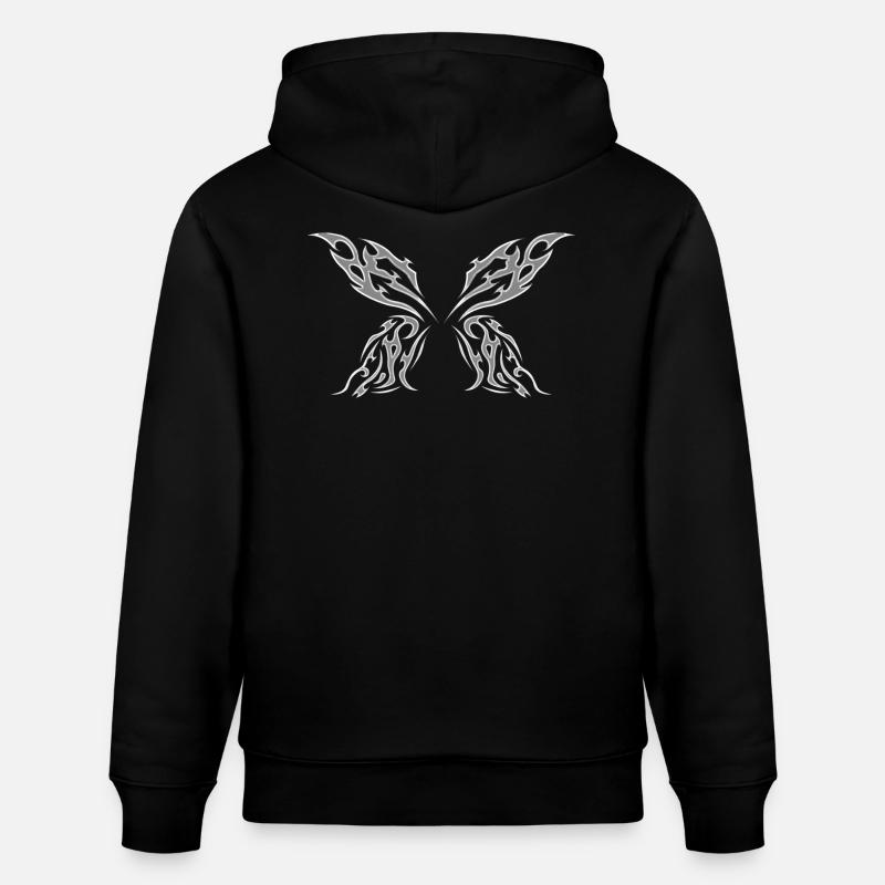 Ailes en métal chromé - Sweat à capuche bio CRUISER Stanley/Stella Unisexe - noir