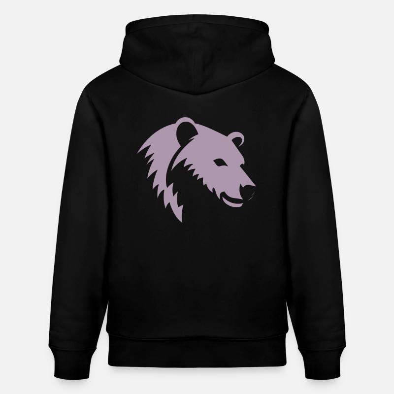 Bär Silhouette eines Eisbärkopfes - Stanley/Stella Unisex Bio-Hoodie CRUISER  - Schwarz