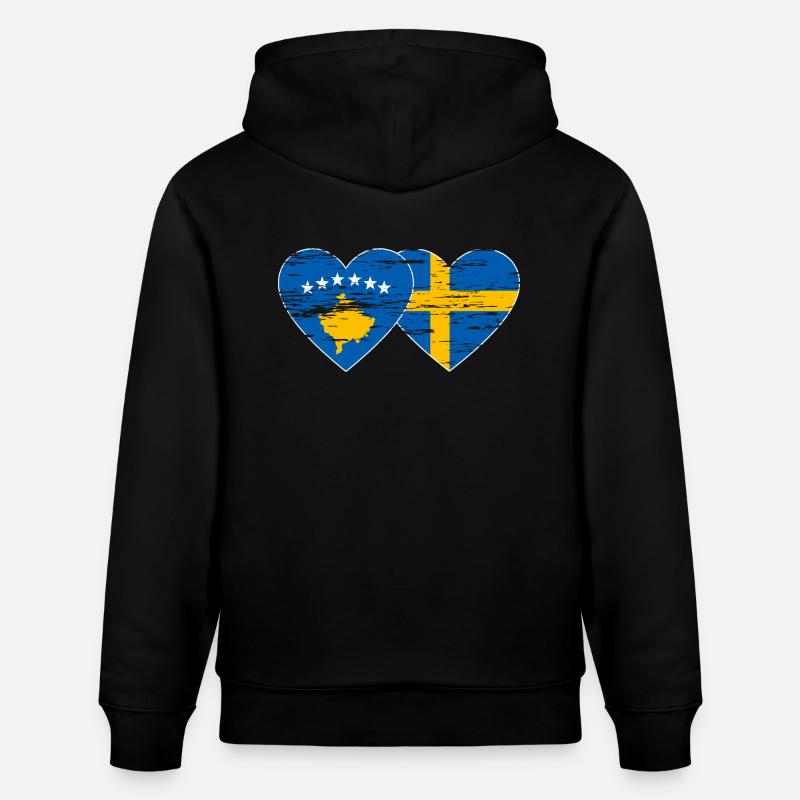Kosovo Suède Drapeau utilisé - Sweat à capuche bio CRUISER Stanley/Stella Unisexe - noir