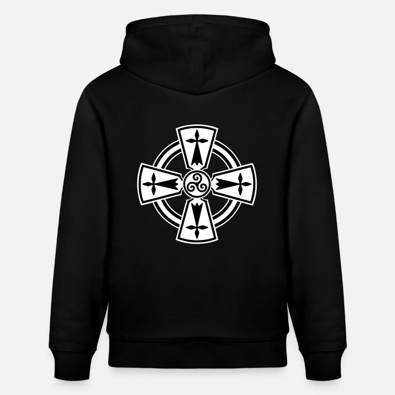 Breizh Celtic cross - Sweat à capuche bio CRUISER Stanley/Stella Unisexe - noir