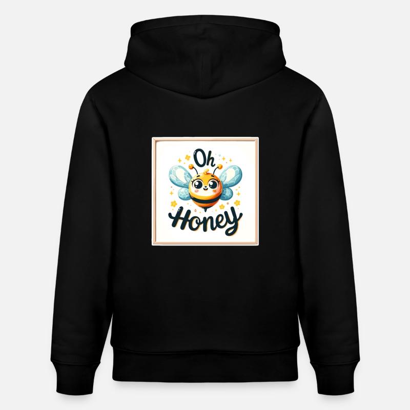 Oh miel - Illustration d’abeilles - Sweat à capuche bio CRUISER Stanley/Stella Unisexe - noir