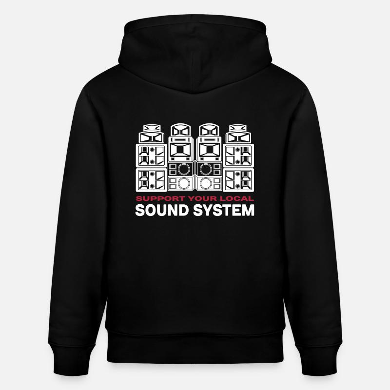 support sound system - Sweat à capuche bio CRUISER Stanley/Stella Unisexe - noir