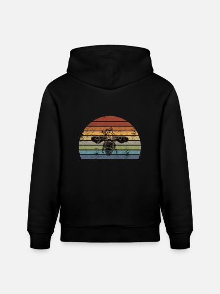 Bee Honeybee Retro - Stanley/Stella CRUISER Unisex Organic Hoodie - black