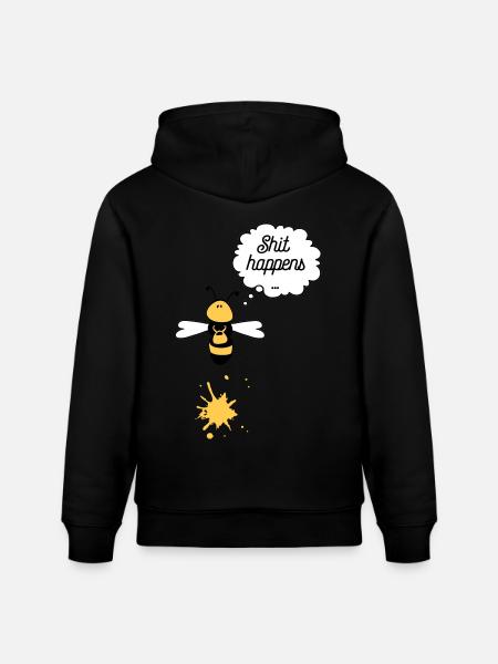 Shit happens bee - Stanley/Stella CRUISER Unisex Organic Hoodie - black