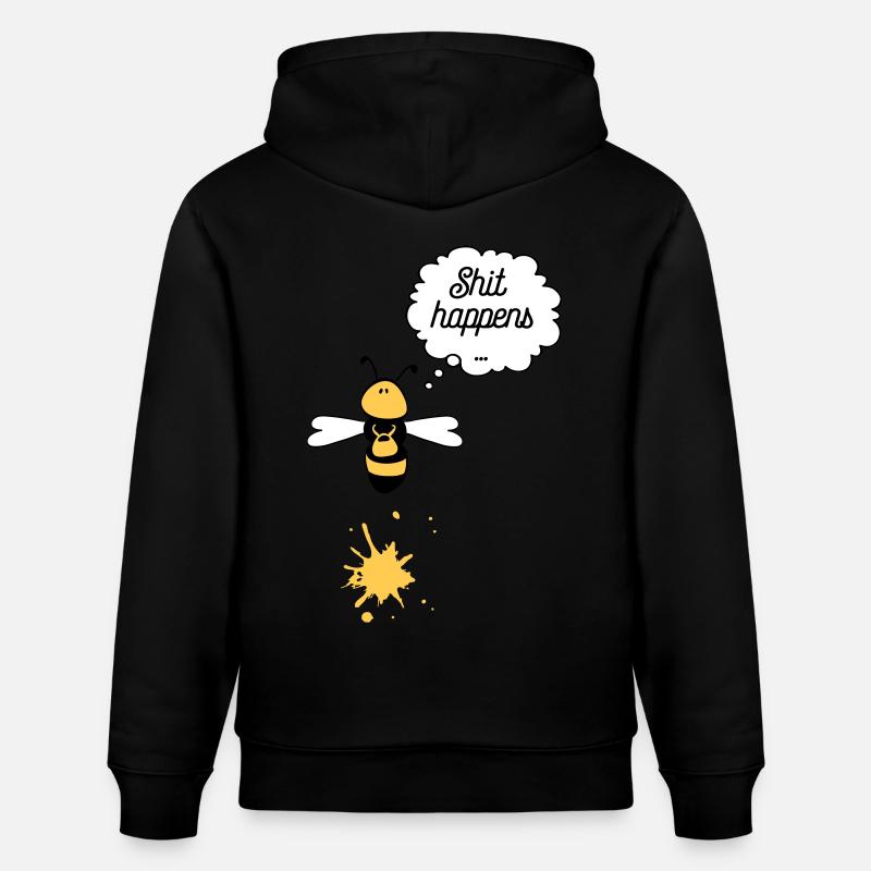 Shit happens Biene - Stanley/Stella Unisex Bio-Hoodie CRUISER  - Schwarz