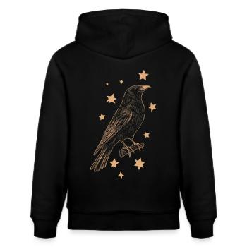 Corbeau avec des étoiles - Sweat à capuche bio CRUISER Stanley/Stella Unisexe - noir - Dos - Alina (178cm)