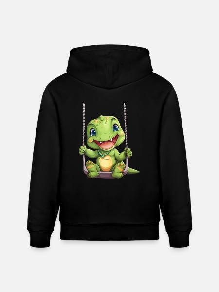 Dino T-Rex Rocks, Kawaii Design - Sweat à capuche bio CRUISER Stanley/Stella Unisexe - noir