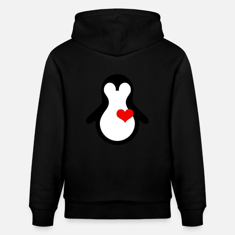 penguin with heart - Sweat à capuche bio CRUISER Stanley/Stella Unisexe - noir