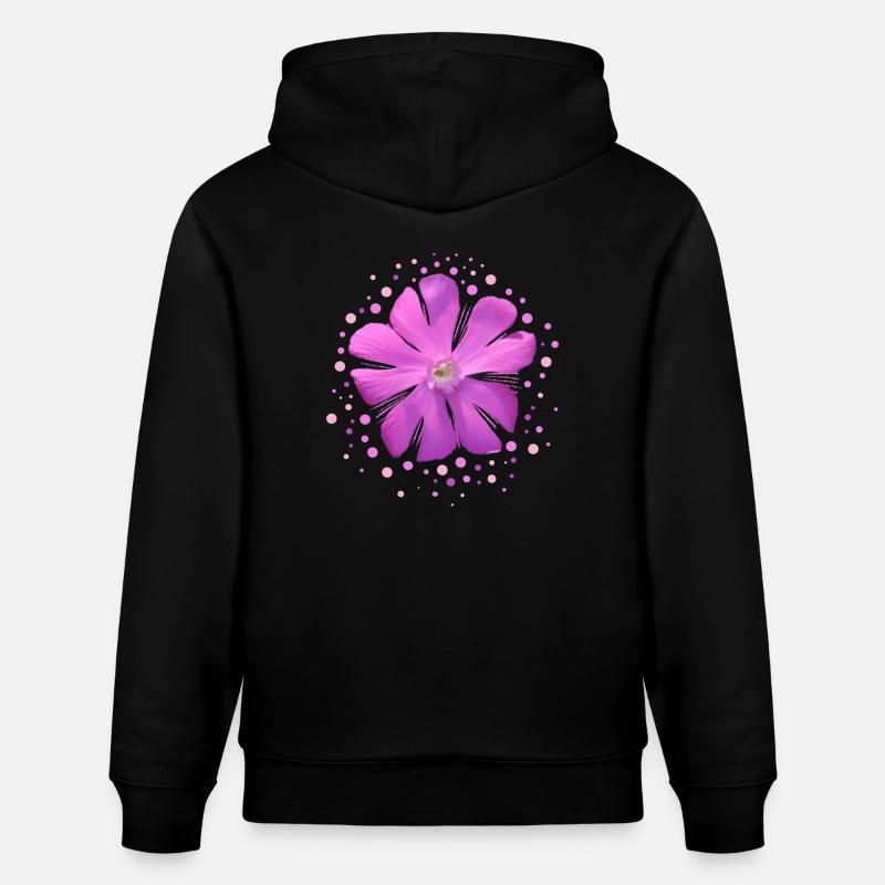 fleur rose - Sweat à capuche bio CRUISER Stanley/Stella Unisexe - noir