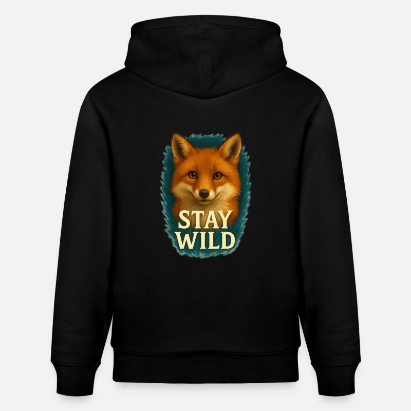 Restez sauvage - Cool Fox - Sweat à capuche bio CRUISER Stanley/Stella Unisexe - noir