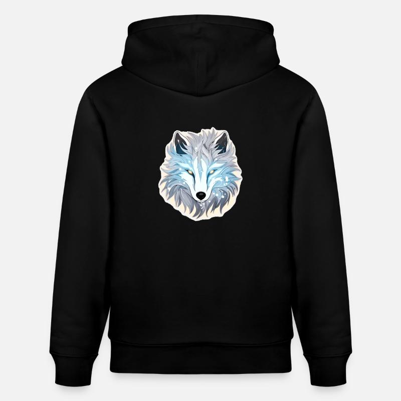 Loup - Illustration - Sweat à capuche bio CRUISER Stanley/Stella Unisexe - noir