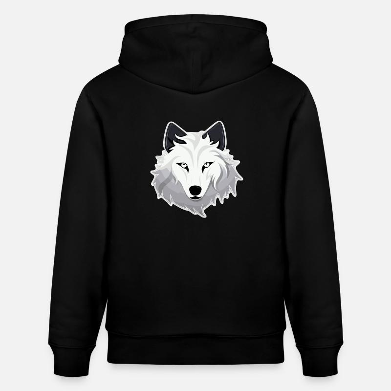 Loup - Illustration - Sweat à capuche bio CRUISER Stanley/Stella Unisexe - noir