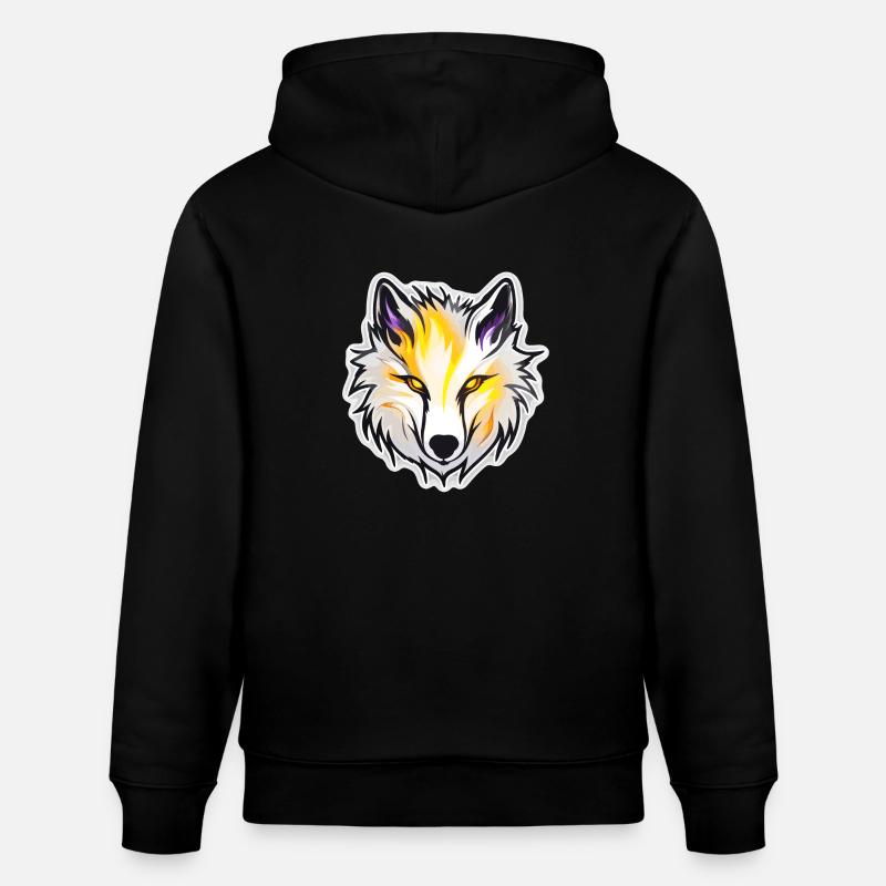 Loup - Illustration - Sweat à capuche bio CRUISER Stanley/Stella Unisexe - noir