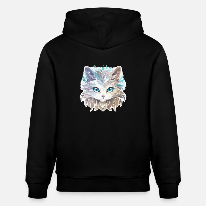 Chat - illustration - Sweat à capuche bio CRUISER Stanley/Stella Unisexe - noir