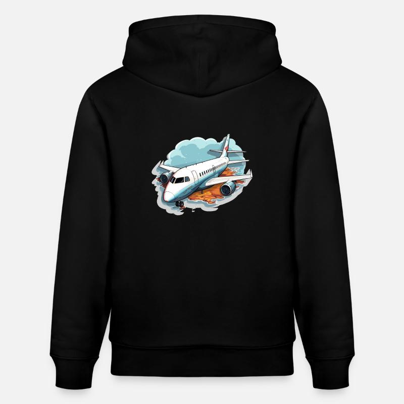 Avion - illustration - Sweat à capuche bio CRUISER Stanley/Stella Unisexe - noir