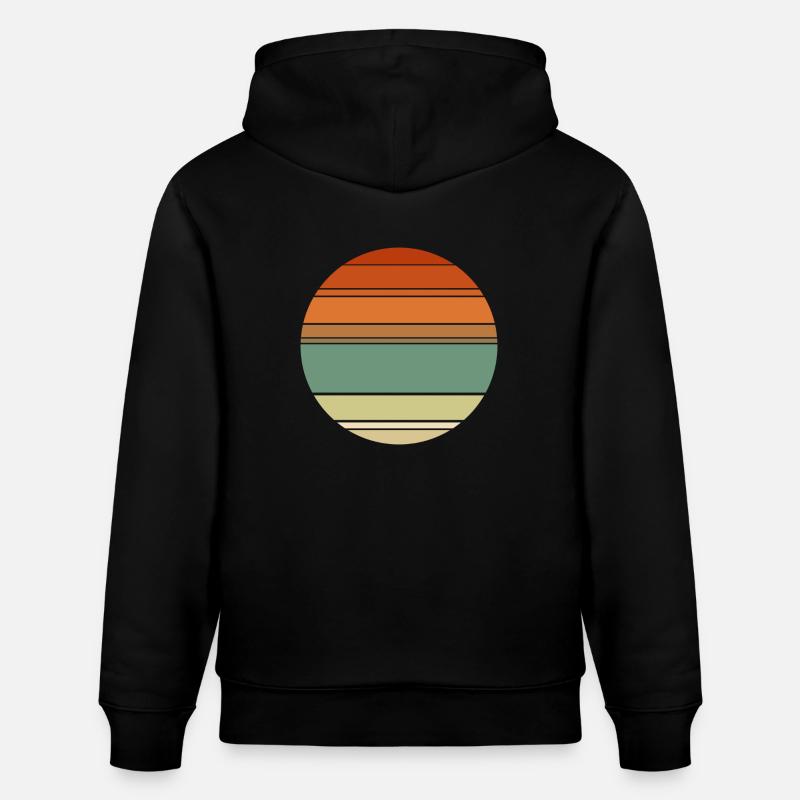 Cercle d’arrière-plan rétro Sunset - Sweat à capuche bio CRUISER Stanley/Stella Unisexe - noir