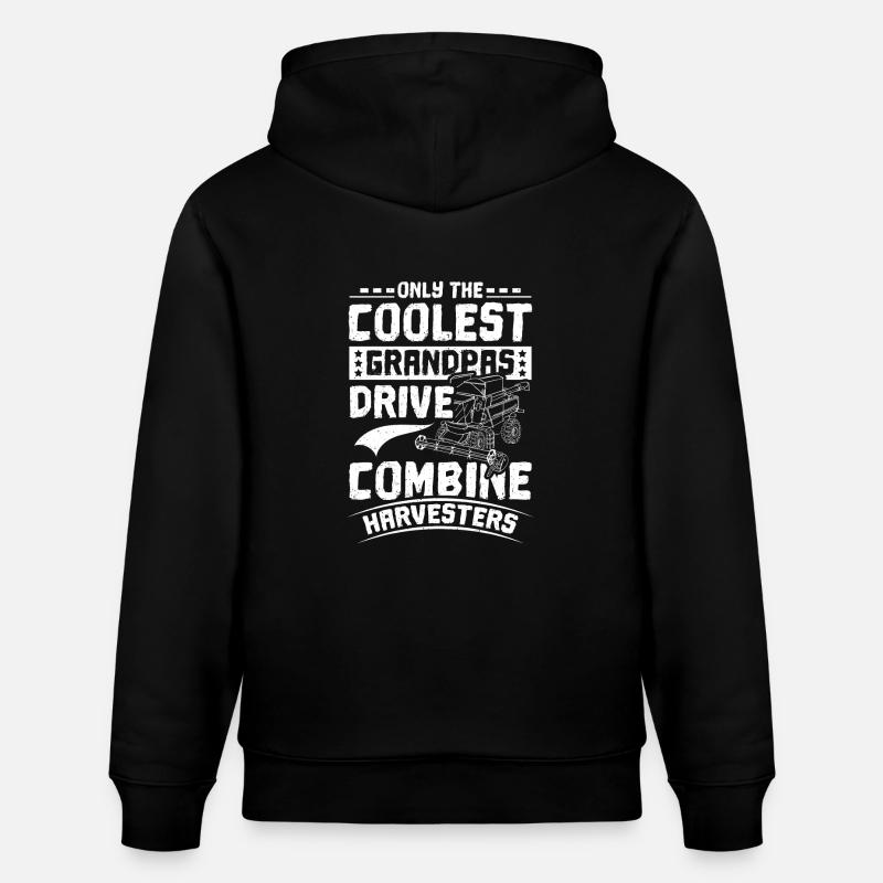 Moissonneuse-batteuse Grand-père - Sweat à capuche bio CRUISER Stanley/Stella Unisexe - noir