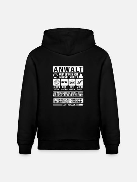 Anwalt Spruch lustig - Stanley/Stella Unisex Bio-Hoodie CRUISER  - Schwarz