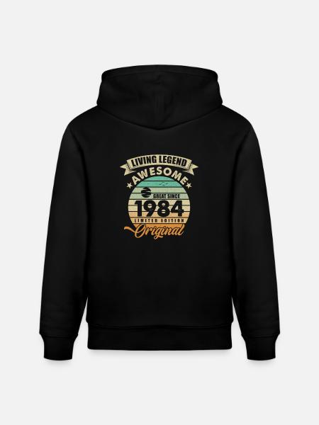 1984 Birthday Retro Original - Stanley/Stella CRUISER Unisex Organic Hoodie - black