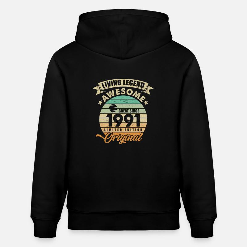 1991 Anniversaire Retro Orginal - Sweat à capuche bio CRUISER Stanley/Stella Unisexe - noir