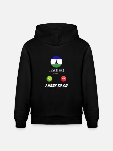 Lesotho calls lusiger flags saying - Stanley/Stella CRUISER Unisex Organic Hoodie - black
