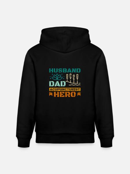 Husband dad acupuncturist hero - Stanley/Stella CRUISER Unisex Organic Hoodie - black