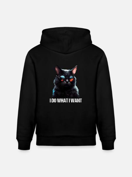 Cat Killing Jeg gør hvad jeg vil Kat - Stanley/Stella CRUISER økologisk unisex-hoodie - sort