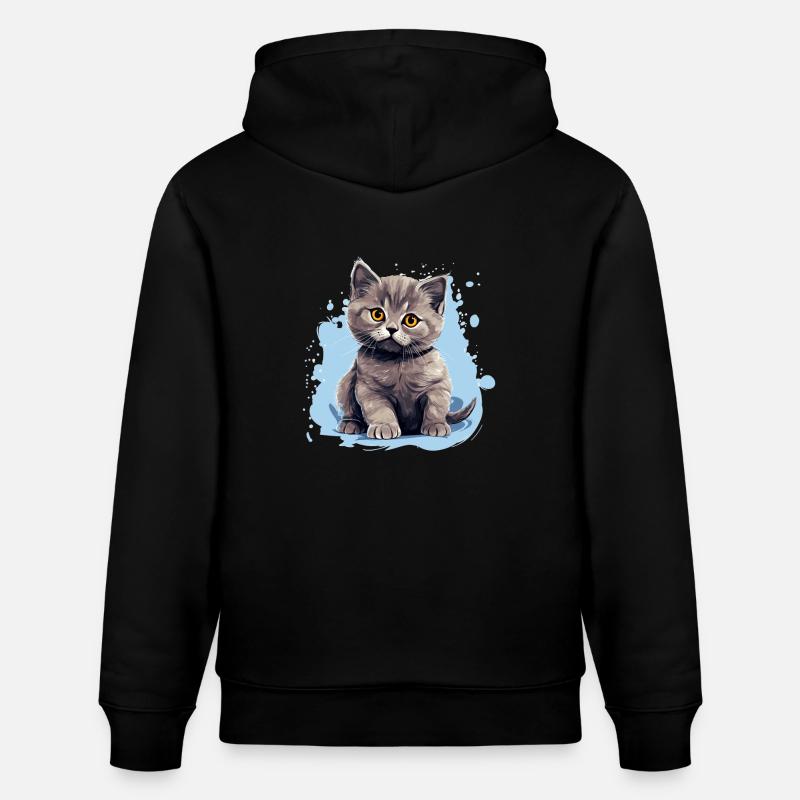 British Shorthair - Sweat à capuche bio CRUISER Stanley/Stella Unisexe - noir