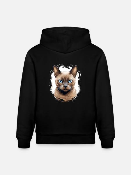 Chat birman Birmanie Katze - Sweat à capuche bio CRUISER Stanley/Stella Unisexe - noir