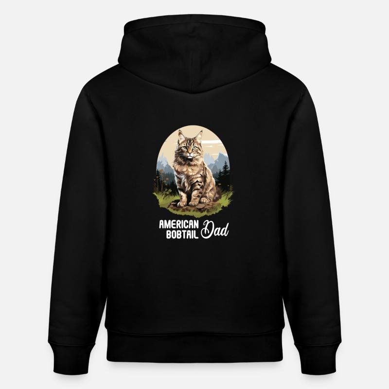 Chat Chats American Bobtail - Sweat à capuche bio CRUISER Stanley/Stella Unisexe - noir
