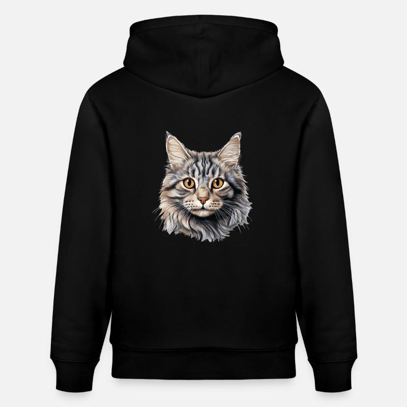 Chat Chats American Bobtail - Sweat à capuche bio CRUISER Stanley/Stella Unisexe - noir