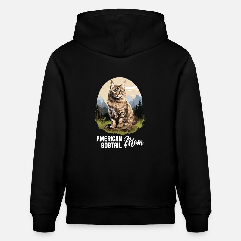 Chat Chats American Bobtail - Sweat à capuche bio CRUISER Stanley/Stella Unisexe - noir