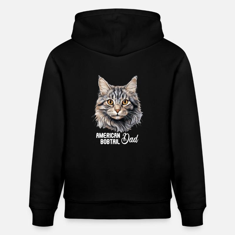 Chat Chats American Bobtail - Sweat à capuche bio CRUISER Stanley/Stella Unisexe - noir