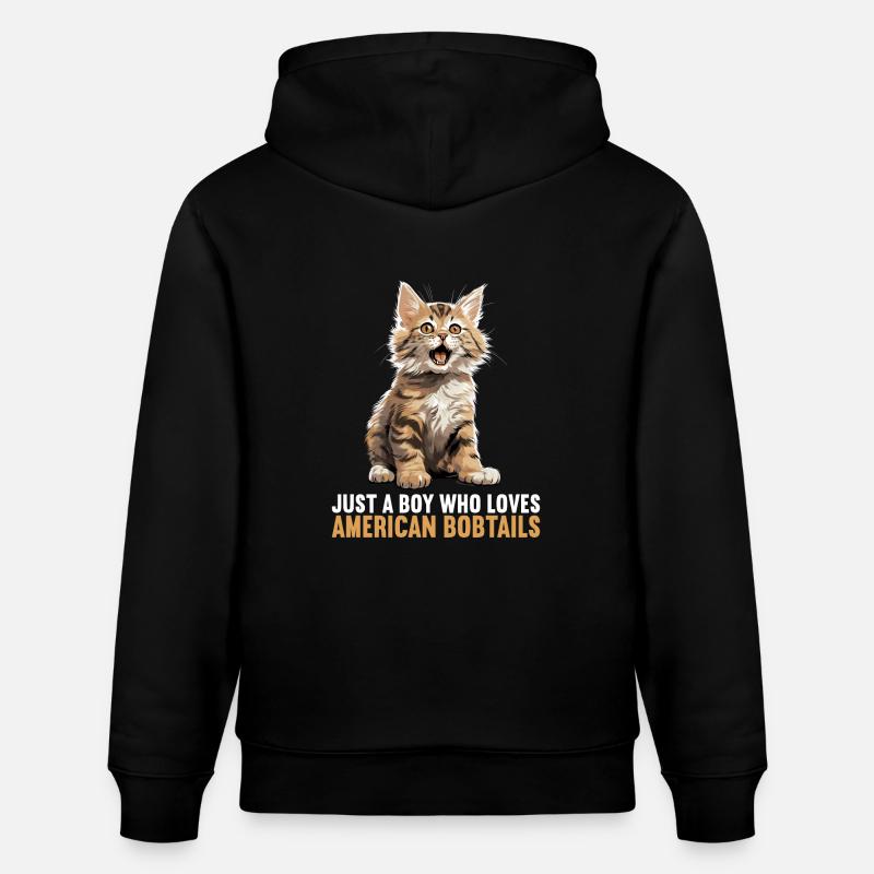Chat Chats American Bobtail - Sweat à capuche bio CRUISER Stanley/Stella Unisexe - noir