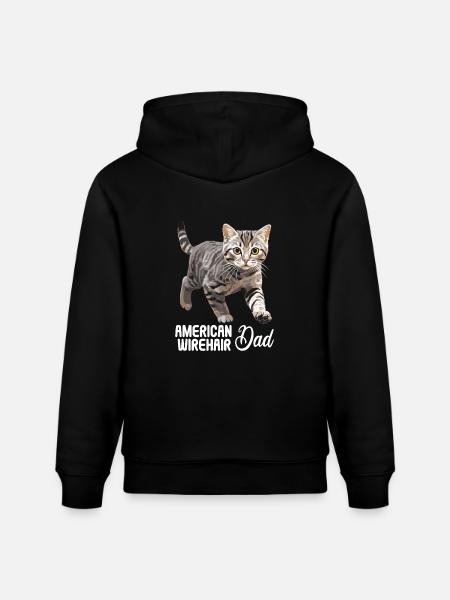Cat Cats American Wirehair - Stanley/Stella CRUISER Unisex Organic Hoodie - black