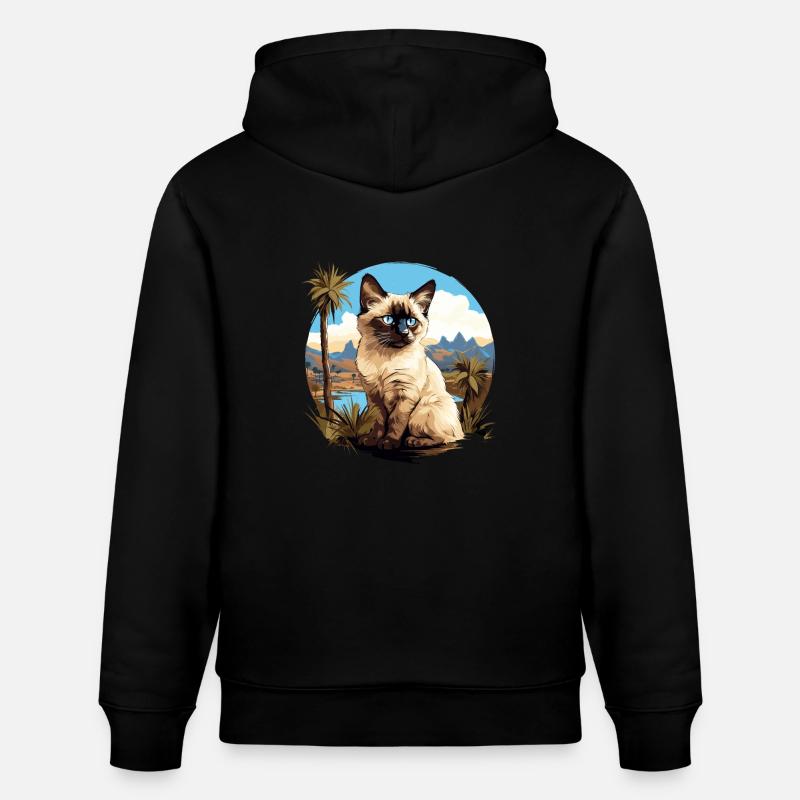 Chat balinais Balinesenkatze - Sweat à capuche bio CRUISER Stanley/Stella Unisexe - noir