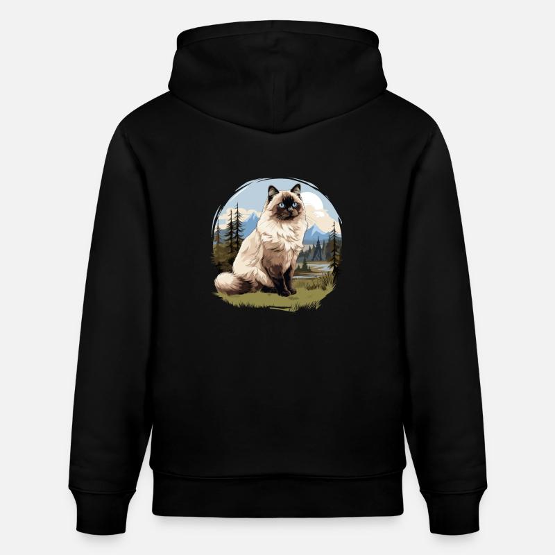 Chat de Birmanie Birma Katze - Sweat à capuche bio CRUISER Stanley/Stella Unisexe - noir