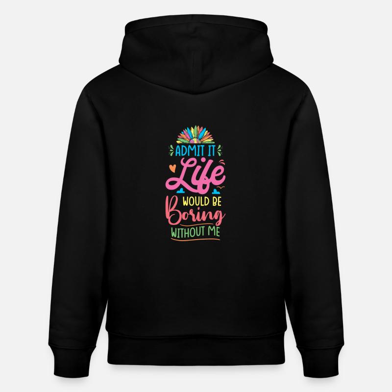 Lebensfreude Farbenfrohe Botschaft - Stanley/Stella Unisex Bio-Hoodie CRUISER  - Schwarz
