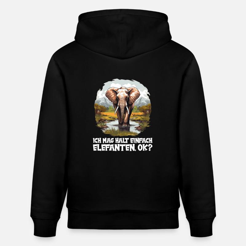 Elefanten Elefant - Stanley/Stella Unisex Bio-Hoodie CRUISER  - Schwarz