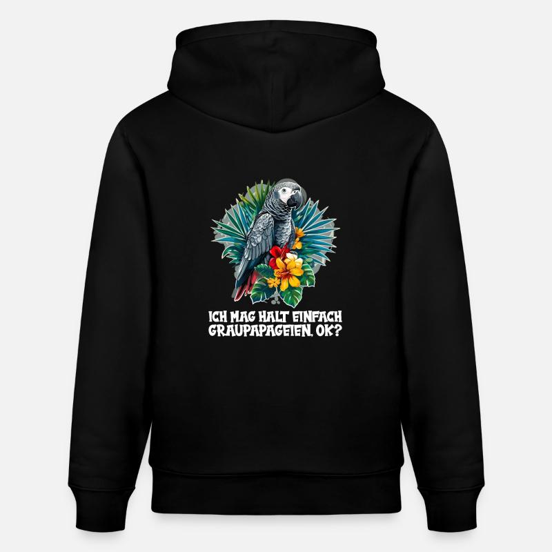 Perroquets gris d’Afrique - Sweat à capuche bio CRUISER Stanley/Stella Unisexe - noir