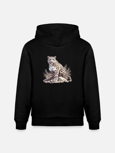 Snow Leopard Schneeleoparden Schneeleopard - Stanley/Stella CRUISER Unisex Organic Hoodie - black