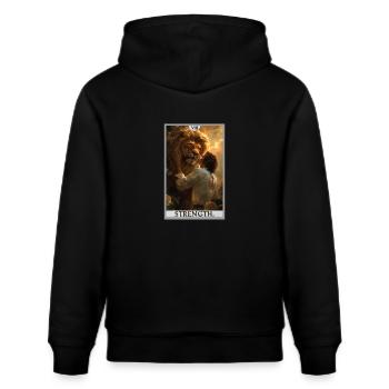 Tarotkarten Tarotkarte Strength Kraft - Stanley/Stella Unisex Bio-Hoodie CRUISER  - Schwarz - Hinten - Alina (178cm)