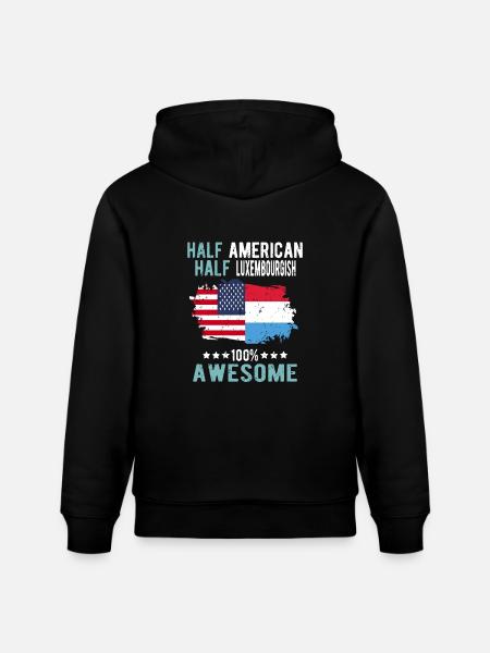 Half American Half Luxembourger - Stanley/Stella CRUISER Unisex Organic Hoodie - black