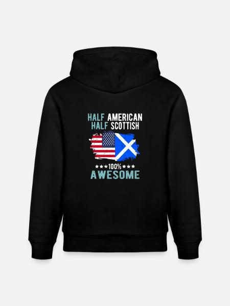Half American Half Scotsman - Stanley/Stella CRUISER Unisex Organic Hoodie - black