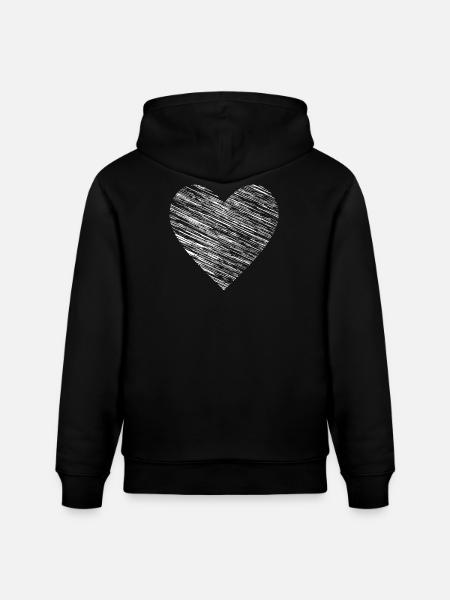 Heart I Love Symbol Friendship Gift - Stanley/Stella CRUISER Unisex Organic Hoodie - black