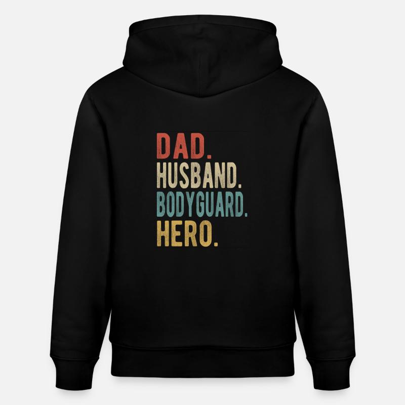 Leibwächter, Vater, Ehemann, Held - Stanley/Stella Unisex Bio-Hoodie CRUISER  - Schwarz