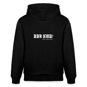 DDR KIND - Männer Premium Langarmshirt - Stanley/Stella Unisex Bio-Hoodie CRUISER  - Schwarz - Hinten - Alina (178cm)